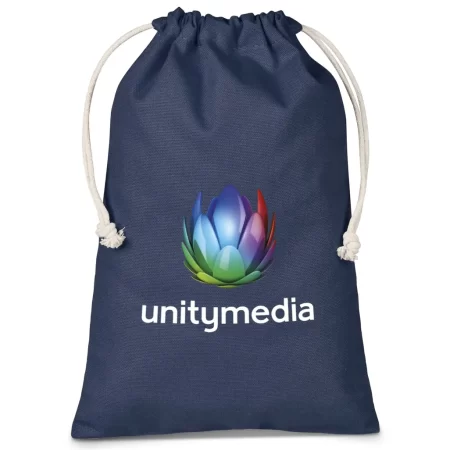 Allsorts Midi Cotton Drawstring Pouch - Navy