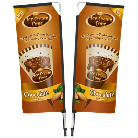Legend 2M Sublimated Telescopic Double-Sided Flying Banner - 1 complete unit